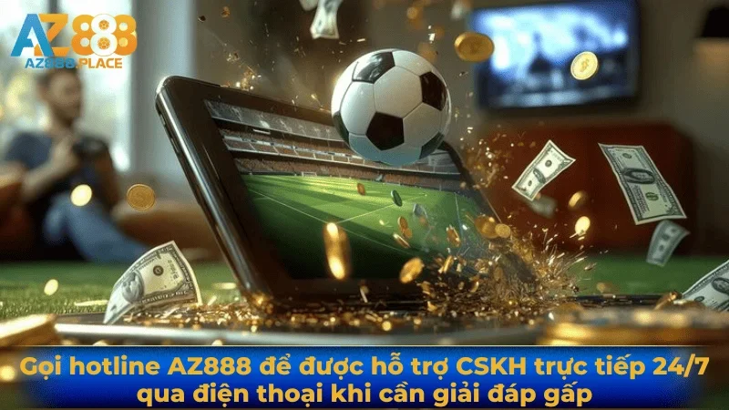 Gọi hotline AZ888 để được hỗ trợ CSKH trực tiếp 24/7 qua điện thoại khi cần giải đáp gấp